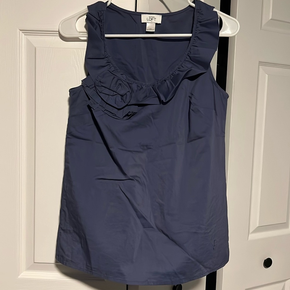 Loft Top with Ruffle Flower Detail